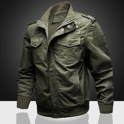 Autumn Stand Collar Workwear Jacket Men's Plus Size Pure Cotton Coat Jacket