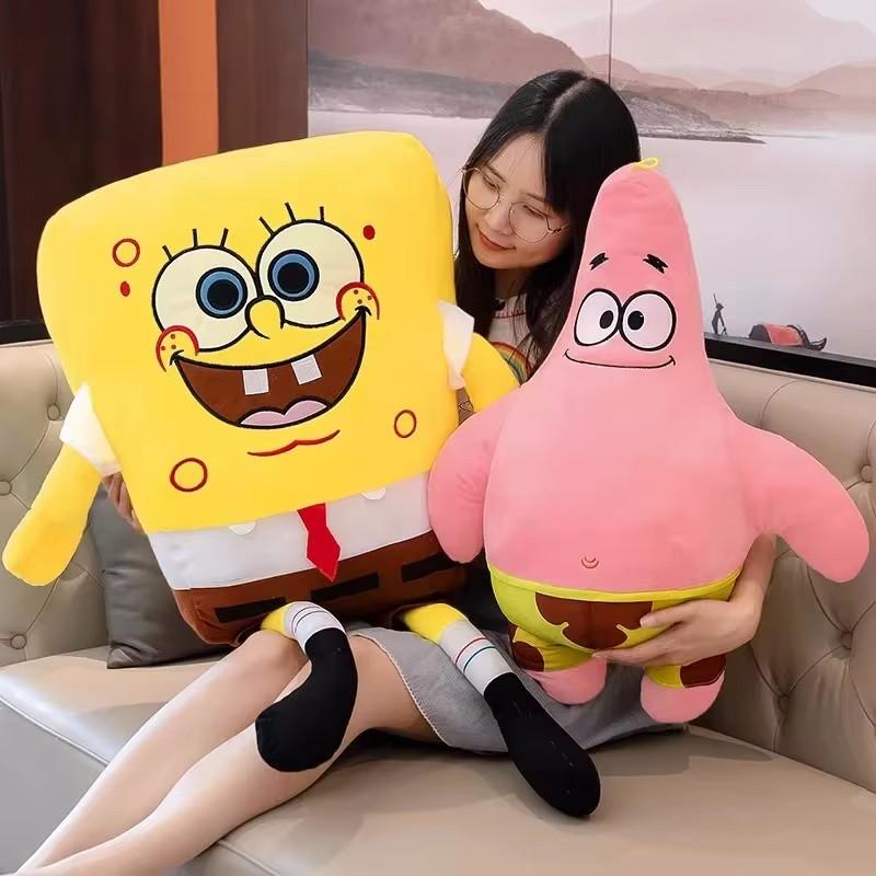 Latest Large Dimension Cartoon Anime Spongebob Doll Plush Children Playthings Plushies Stuffed Animal Peluche Home Decoration Pillow Present
