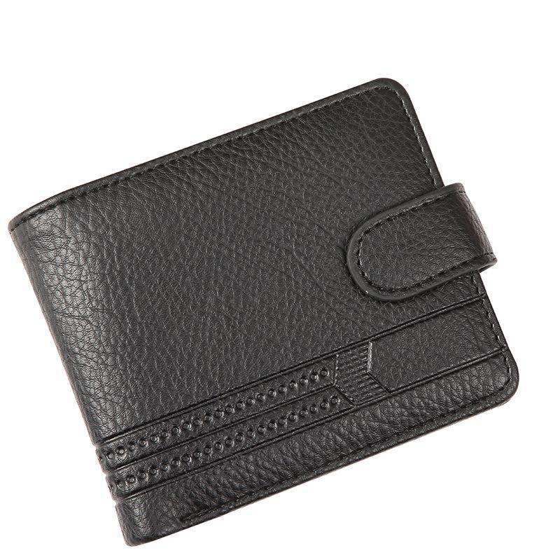 Men's PU Leather Zipper Buckle Short Wallet Coin Purse - New Style