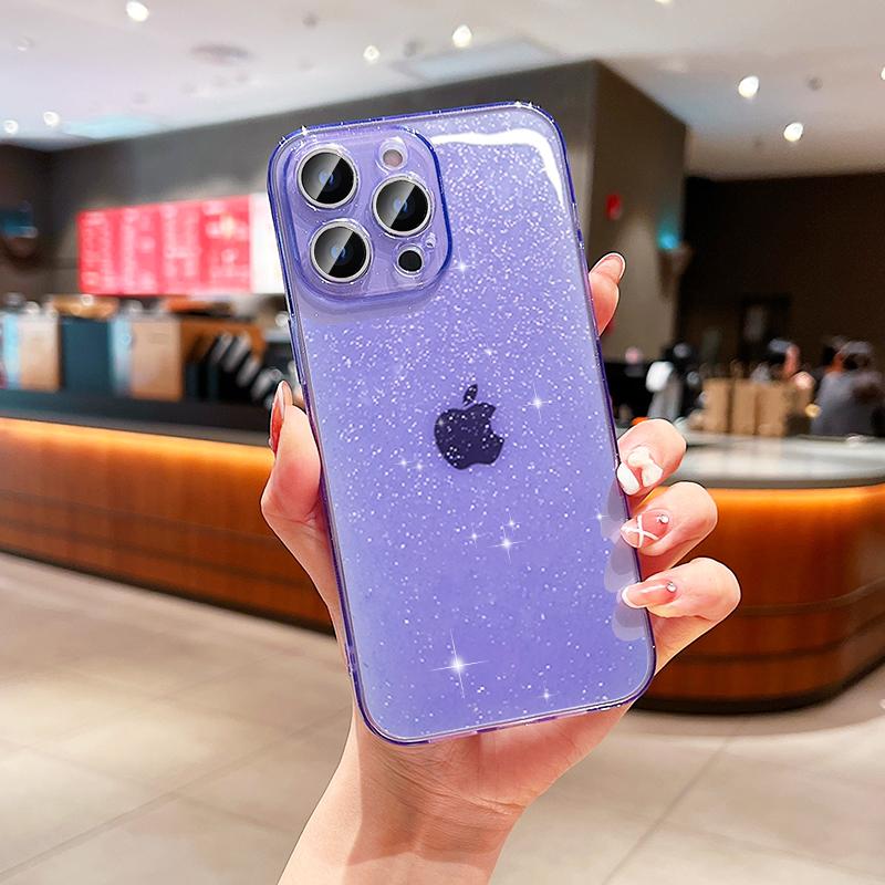 Luxusní třpytivý průhledný kryt Bling pro iPhone 17Air 16 15 14 Pro Max 13 12 11 X XR XS 14 Plus 7 8 Průhledný měkký akrylový kryt