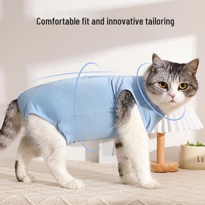 Tuta traspirante per sterilizzazione gatti: Vestiti estivi sottili anti-leccamento elastici post-operatori per animali domestici