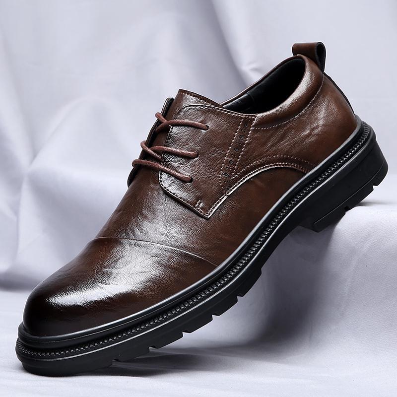 

Мужская кожаная обувь на шнуровке, формальная обувь, повседневная обувь 40 коричневый