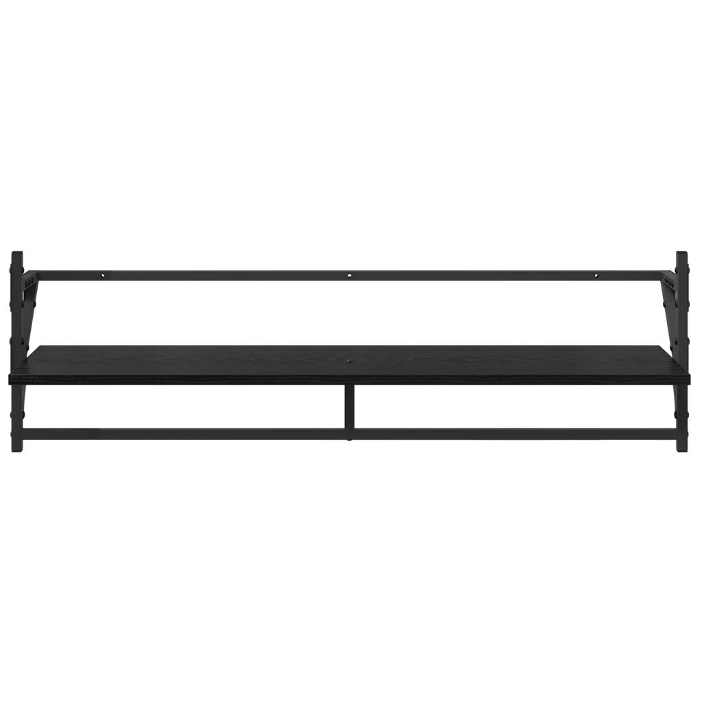 Wall Shelf Set 6 pcs Black Oak Effect 100 x 25 x 30 cm
