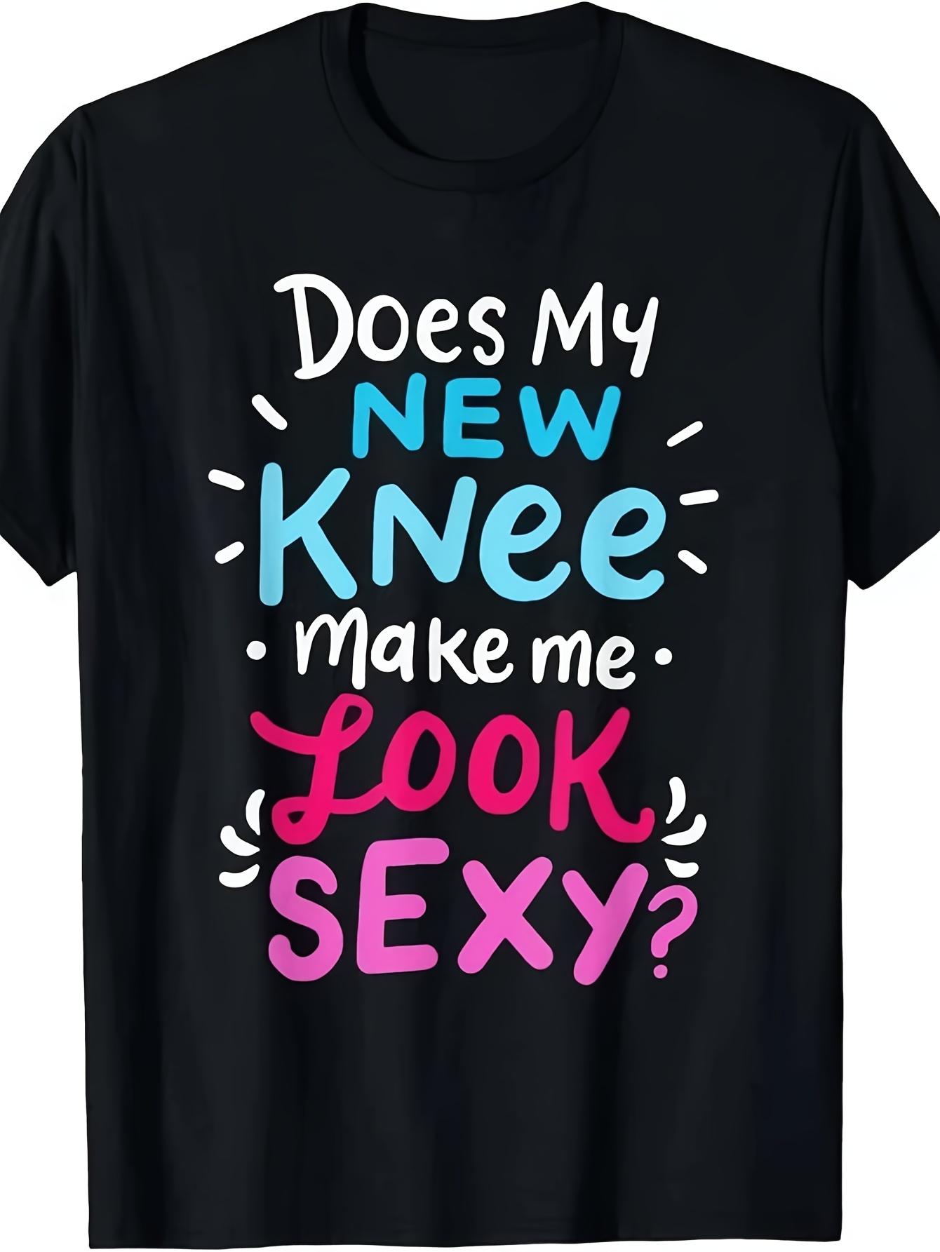 

My New Knee Gift Funny Knee Replacement Surgery Unisex T Shirt Size S Same Style 2026 Summer Shirt Sleeved Printed T Shirt 180G S разноцветный