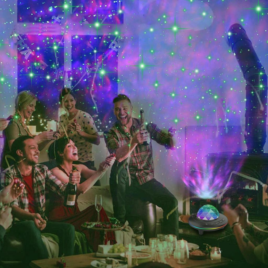 VAORLO RGB Starry Sky Projector Night Lamp Romantic Colorful Nightlight Wireless Blueteeth Speaker Player For Child Birthday Christmas Holiday Gifts