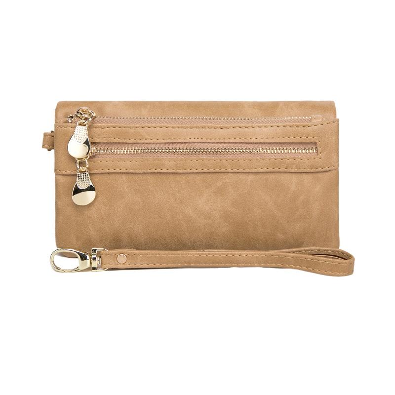 

Ретро кошелек женский длинный многофункциональный женский кошелек клатч сумка для мелочи бежевый