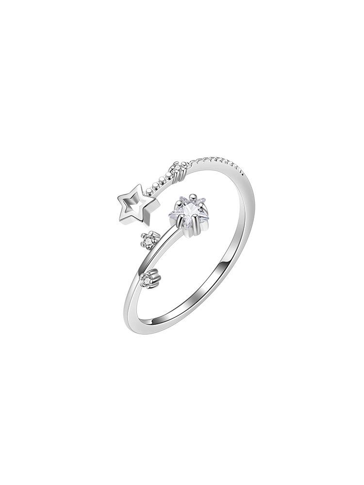 Zirkon Stern Verstellbarer Ring: Japanischer & Koreanischer Stil, Luxus, Nische, Damenschmuck