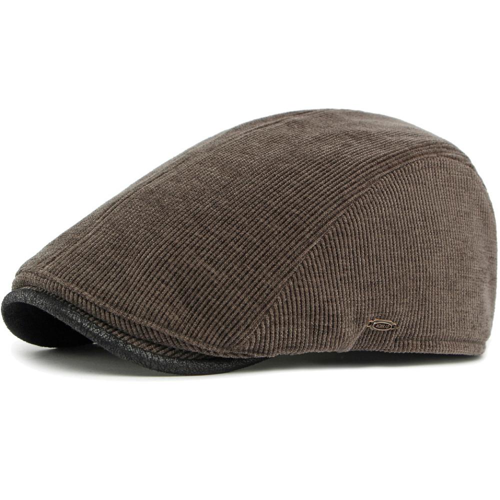 

HT4933 Beret Cap Thick Warm Autumn Winter Hats for Men Women Artist Hat Male Female Corduroy Ivy Flat Cap Adjustable Mens Berets 55-59cm Adjustable