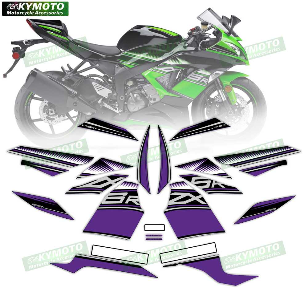 For ZX-6R ZX6R 636 2013 2014 2015 2016 2017 2018 motorcycle accessories fairing reflective stickers full vehicle kit decoration