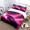Neon Pink Purple Lightning Car Bedding Racing Duvet Cover Set Comforter Cover Bedroom Decor,Gift(1 Duvet Cover+2 Pillowcase)