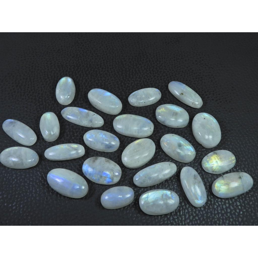 270Cts. Natural Rainbow Moonstone Oval Cabochon Loose Gemstone 23Pcs Lot C-708