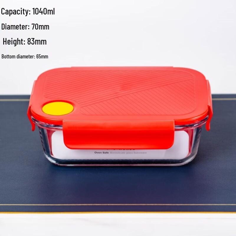 ZISIZ 650ML Round Glass Food Storage Container Set (2-Pack)