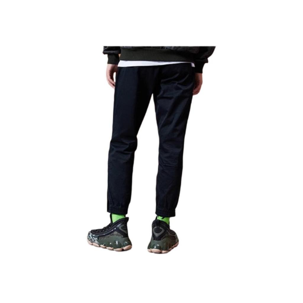 Li Ning Sports Fashion Series Solid Color Loose Breathable Comfortable Casual Pants Men pants Black AKXP049-2