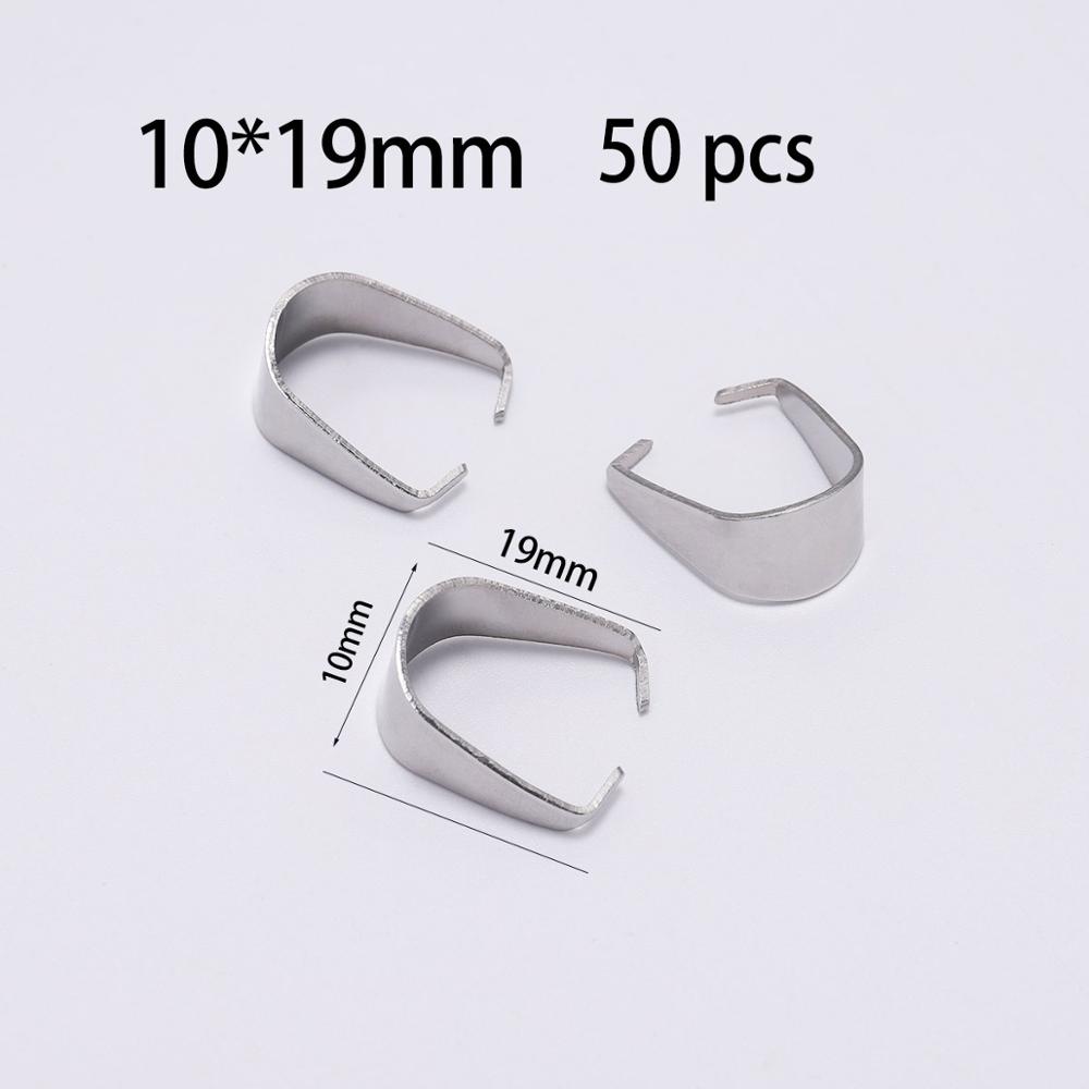 50-100Pcs Stainless Steel Pendant Clasps Hook Clips Bails Bail Bead Necklace Pendants Connectors For Jewelry Making Findings DIY