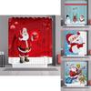 Santa Claus Christmas Shower Curtain With Hooks Waterproof And Durable