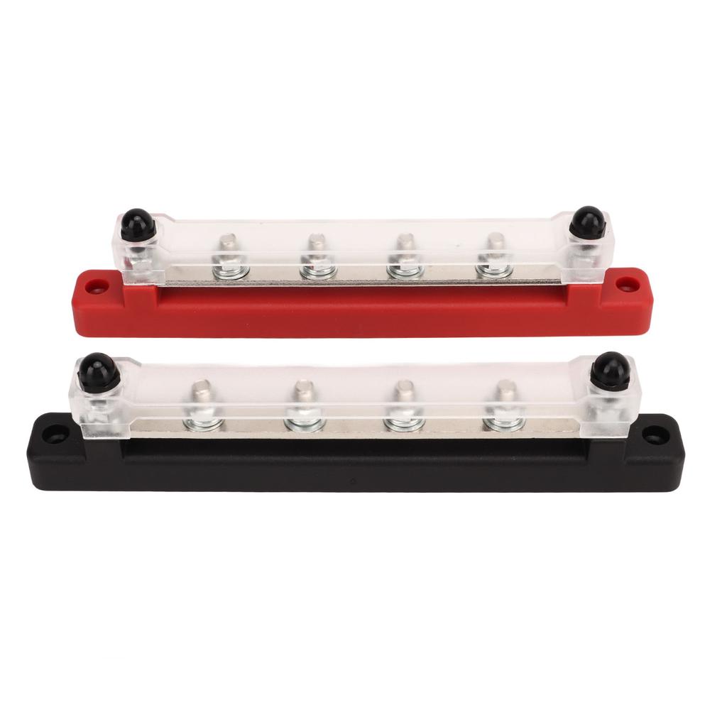 2PCS Battery Bus Bar Black Red DC12V to 48V 150A M6 Terminal 6 Stud for RV Car Ship Yacht Power Syst