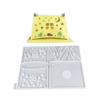 Set di stampi per portacandele in silicone robusto multiuso, portatile, per forniture artigianali in gesso e resina, dimensioni assortite