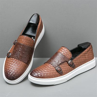 Fashion New Luxury Men's Patent Leather Monk Strap Black Leisure Shoes Loafers Male Comfortable Sneakers Tenis Masculino Zapatos Hombre