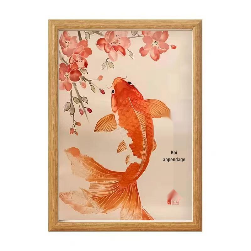 Auspicious Koi-Themed Desktop Photo Frame & Decorative Painting