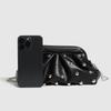 Trendy Shoulder Crossbody Clutch Bag with Mushroom Studs Chain Wrinkled Design Women's Fashion Underarm Bag for Multiple Occasions