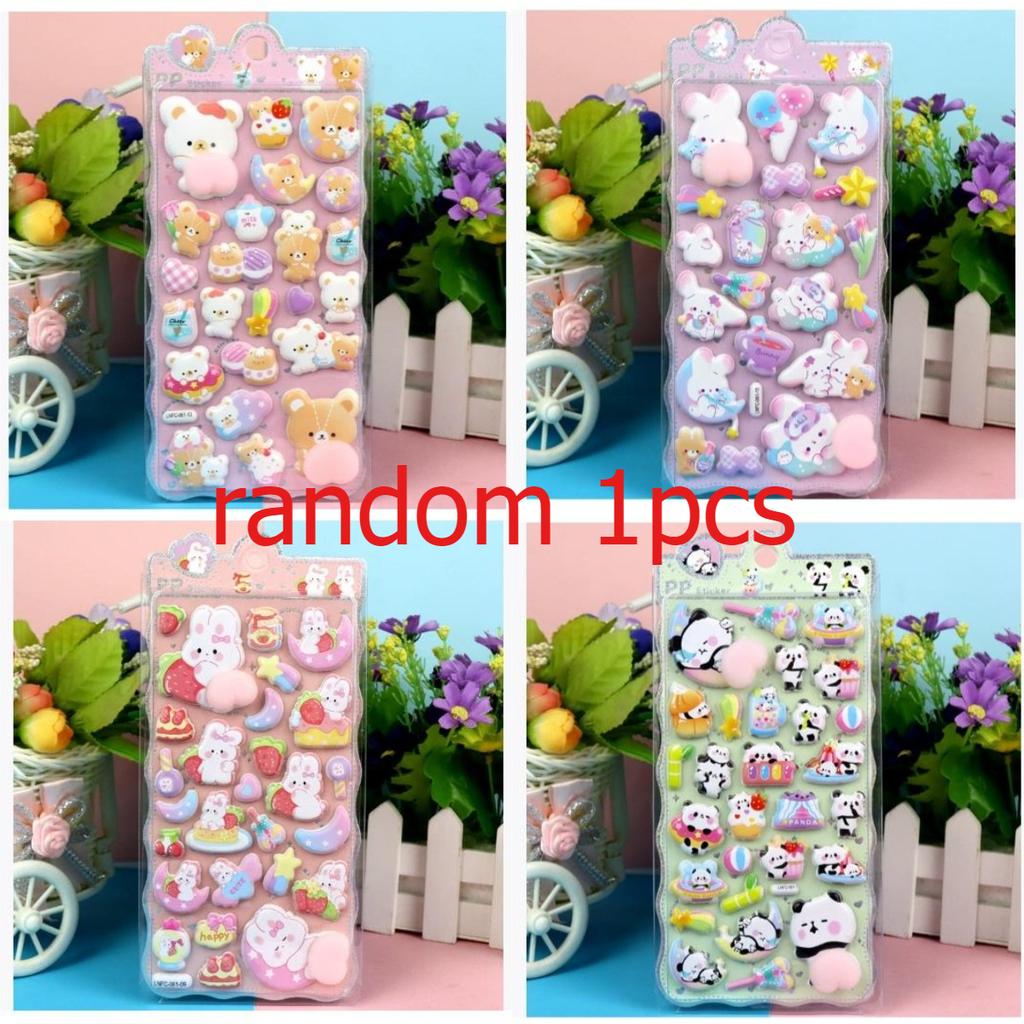 3D DIY Cartoon PVC Elastic Stickers Cute Hip Stress Relief Decorative Stickers for Phone Cases Stationery Daily Use