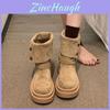 Womens Fall Winter Pu Slipon Ankle Boots With Nonslip Rubber Sole For Casual Comfort