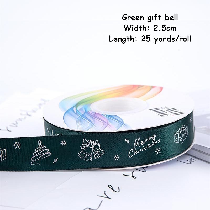 1/4 Inch Christmas Ribbon for Crafts Holiday Grosgrain Ribbon Christmas Ribbon for Gift Wrapping Festival Party Decoration