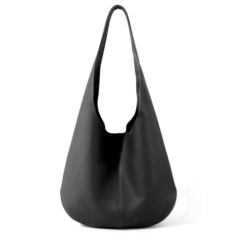 Genuine Leather Women's Bag Versatile Commuting Handbag Elegant Single-shoulder Bag Bucket Bag