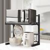 2/3 Tier Extendable Microwave Stand Multi-Function Over Microwave Shelf Height Adjustable Kitchen Storage Rack for Home Office