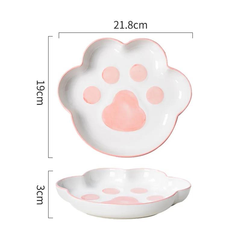 Креативные тарелки-сетки для похудения, милые кошачьи лапки, керамическая посуда, мультяшные тарелки-сетки, кухонная утварь, посуда для приготовления