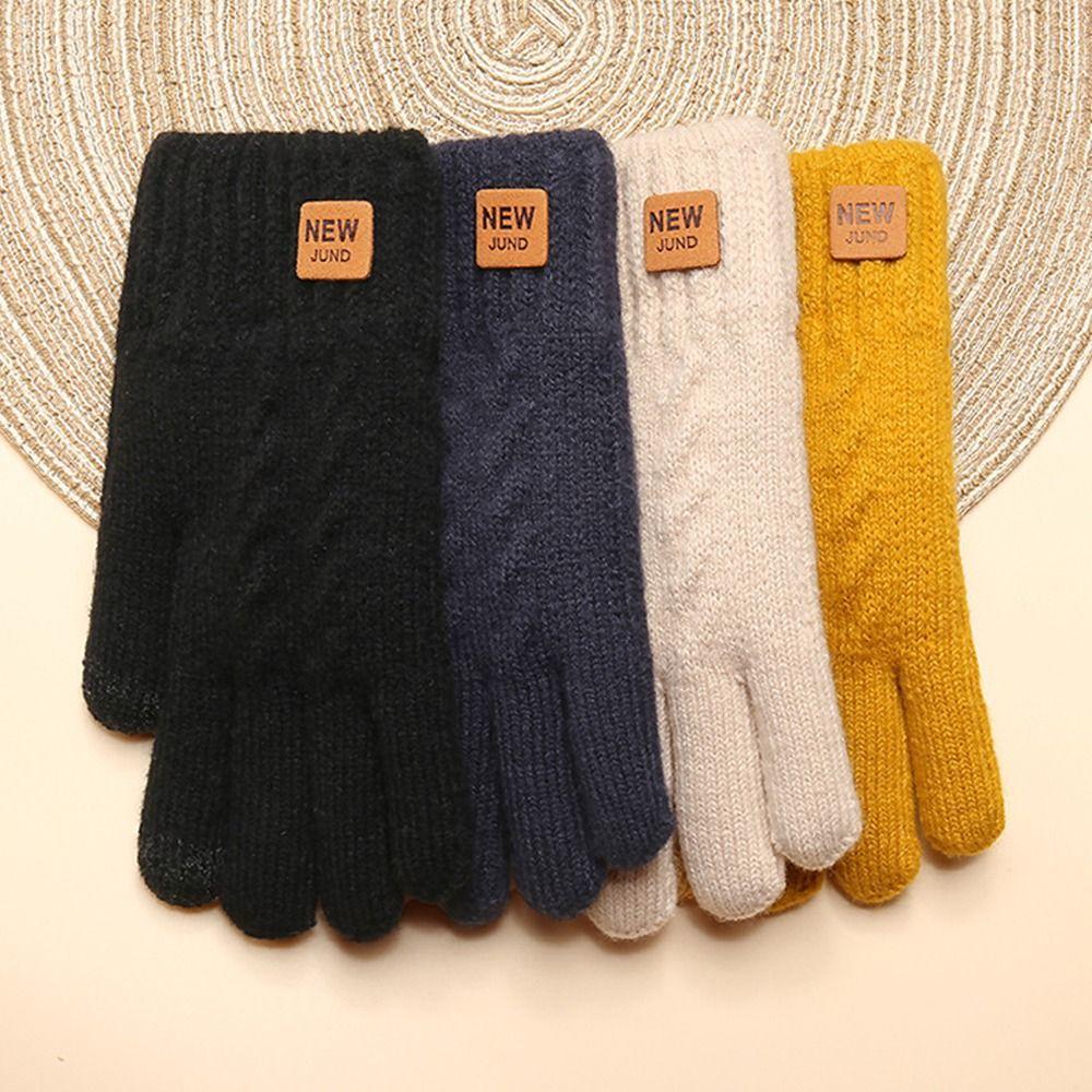 Cold Proof Touch Screen Gloves Thickened Plush Mittens Fashion Driving Gloves  Winter