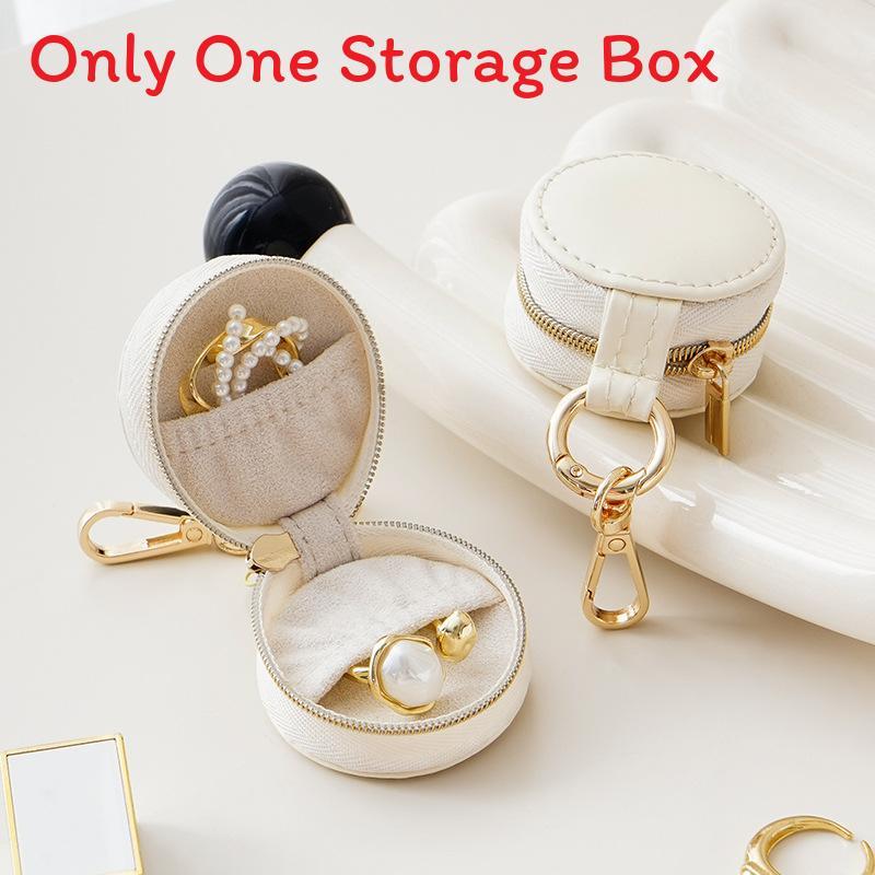 Elegant Leather Jewelry Box With Zipper For Rings And Earrings Storage Perfect For Travel And Gift Giving