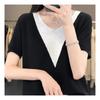 NaVaVa Men Bicolor Point V Neck Short sleeVe Knit Nk2169