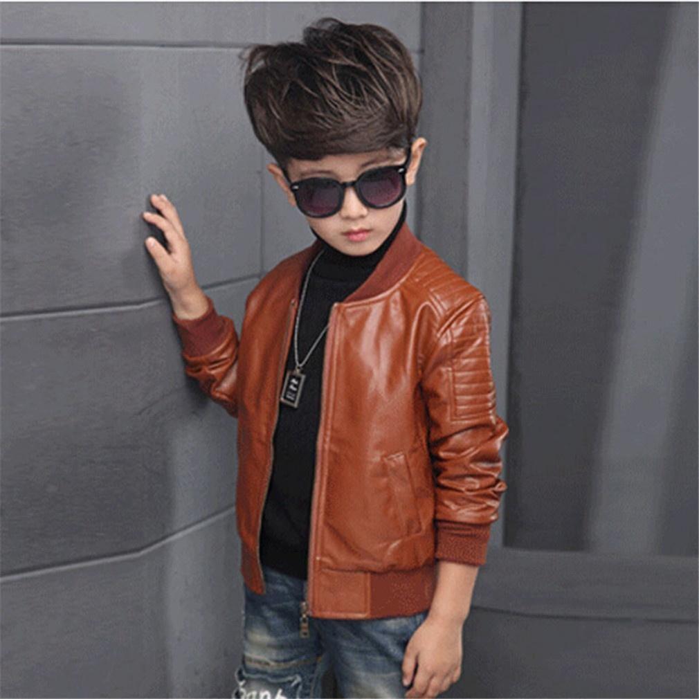 

Boys Korean Velvet Jacket Winter Warm Fleece Lined Baby Toddler Coat Casual Handsome Outerwear for Cold Weather 110cm коричневый