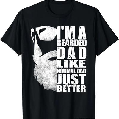 Bearded Dad Funny Unique Beard Mens Father-Day Gift-Idea T-Shirt