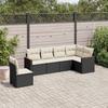 VidaXL Garden Lounge Set with Cushions 6 Pcs, Patio Sofas, Patio Furniture Set, Outdoor Furniture, Black 3258416