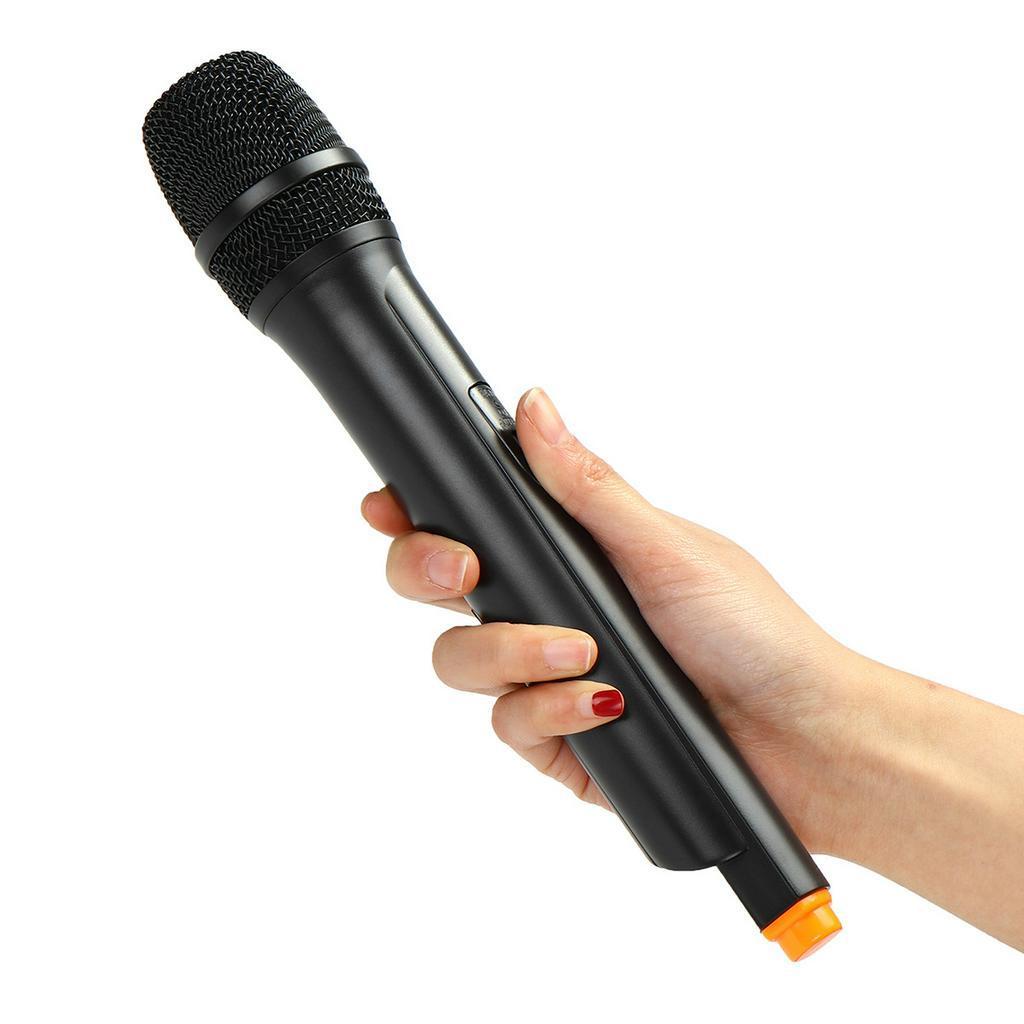 2 Channel Dual Cordless Handheld Mic Wireless Microphone System 50Hz-18KHz With LCD Display High-fidelity Stability Large Receiving 225x130x42mm