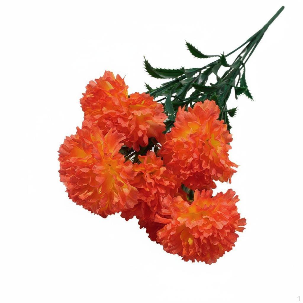 7Head Fake Carnation Realistic Look Artificial Bunch Long Cemetery Flower Arrangement for