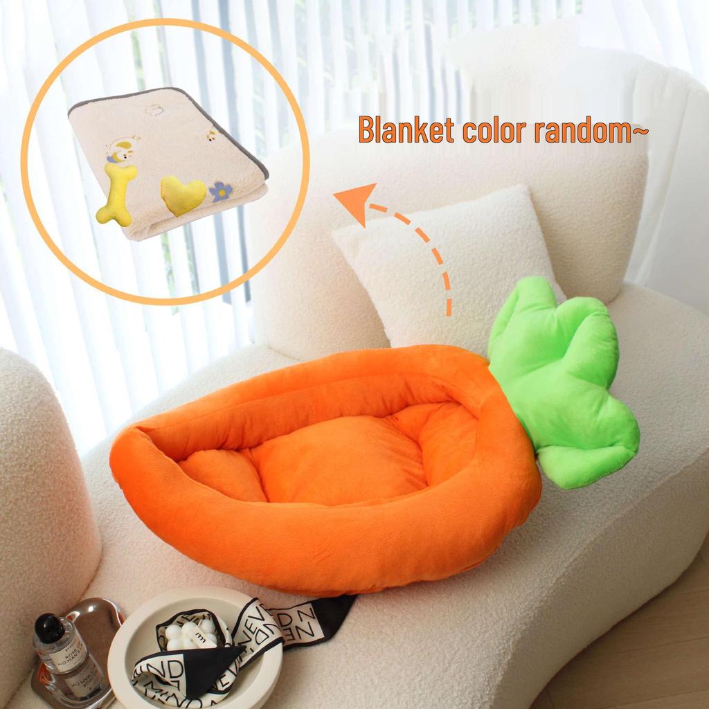 Cartoon Banana Pet Bed Cushion for Cats and Dogs - Winter Warmth