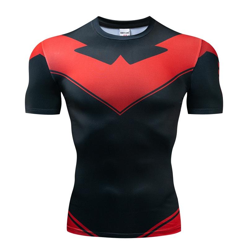 Spiderman Batman Superhero 3d Print Gym Tshirt Men Fitness Tee Compression Tops