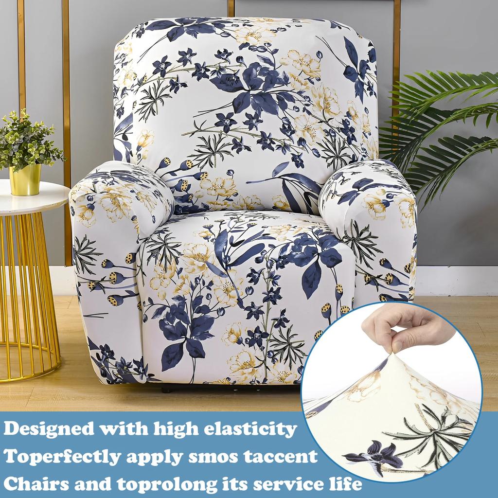Stretch Recliner Slipcover Single Sofa Protective Cover with Pocket Fully Wrapped Seat Dust Cover Furniture Decoration for Home
