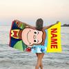 1pc Curious George3 Beach Towel with Custom Name, Beach/Swimming/Bath/Picnic/Camping Towel, Suitable for Seaside Beaches