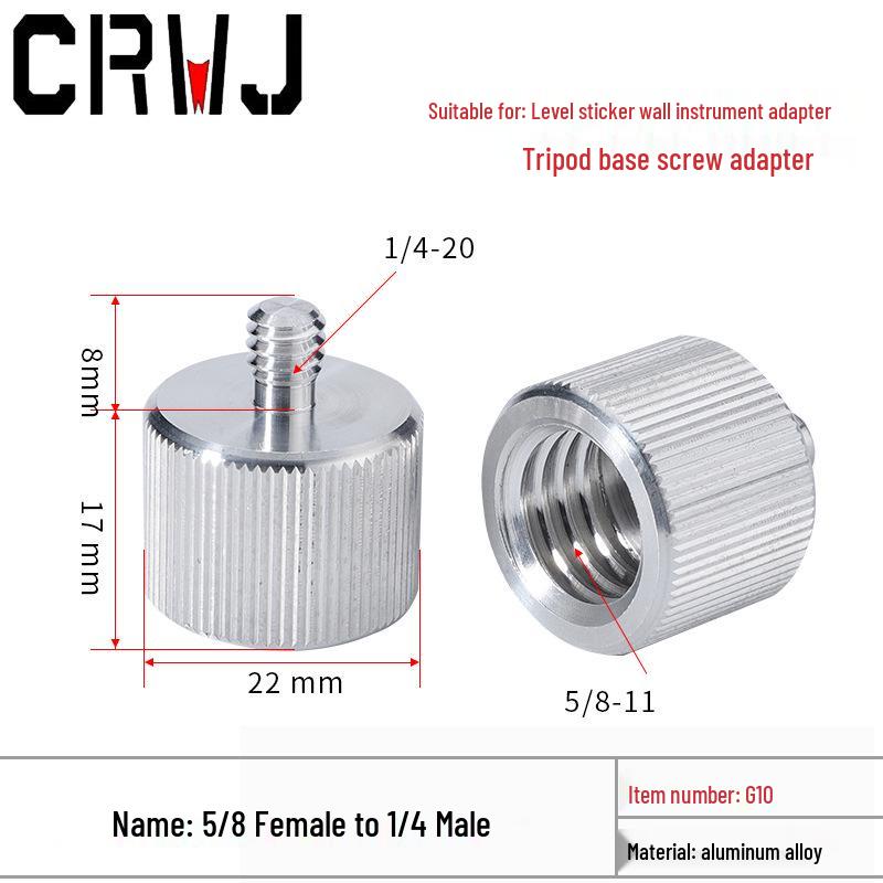 Laser Level Camera Mount Tripod Adapter: 3/8 To 1/4 & 1/4 To 5/8 Conversion Nut Screw