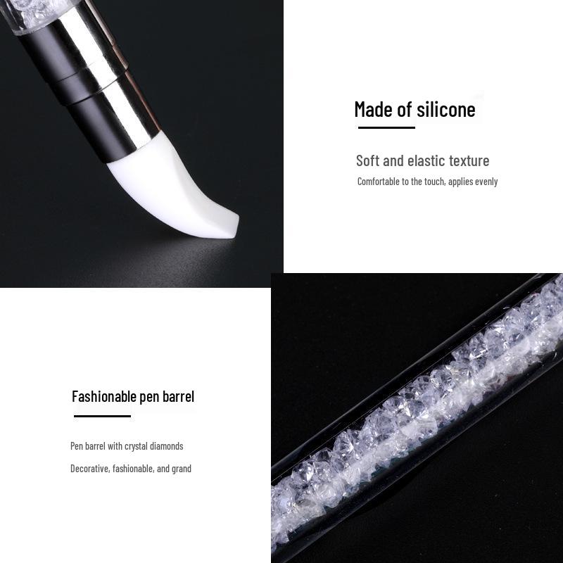 Double-Ended Silicone Nail Art Pen for Dotting, Shaping, and Rhinestone Application