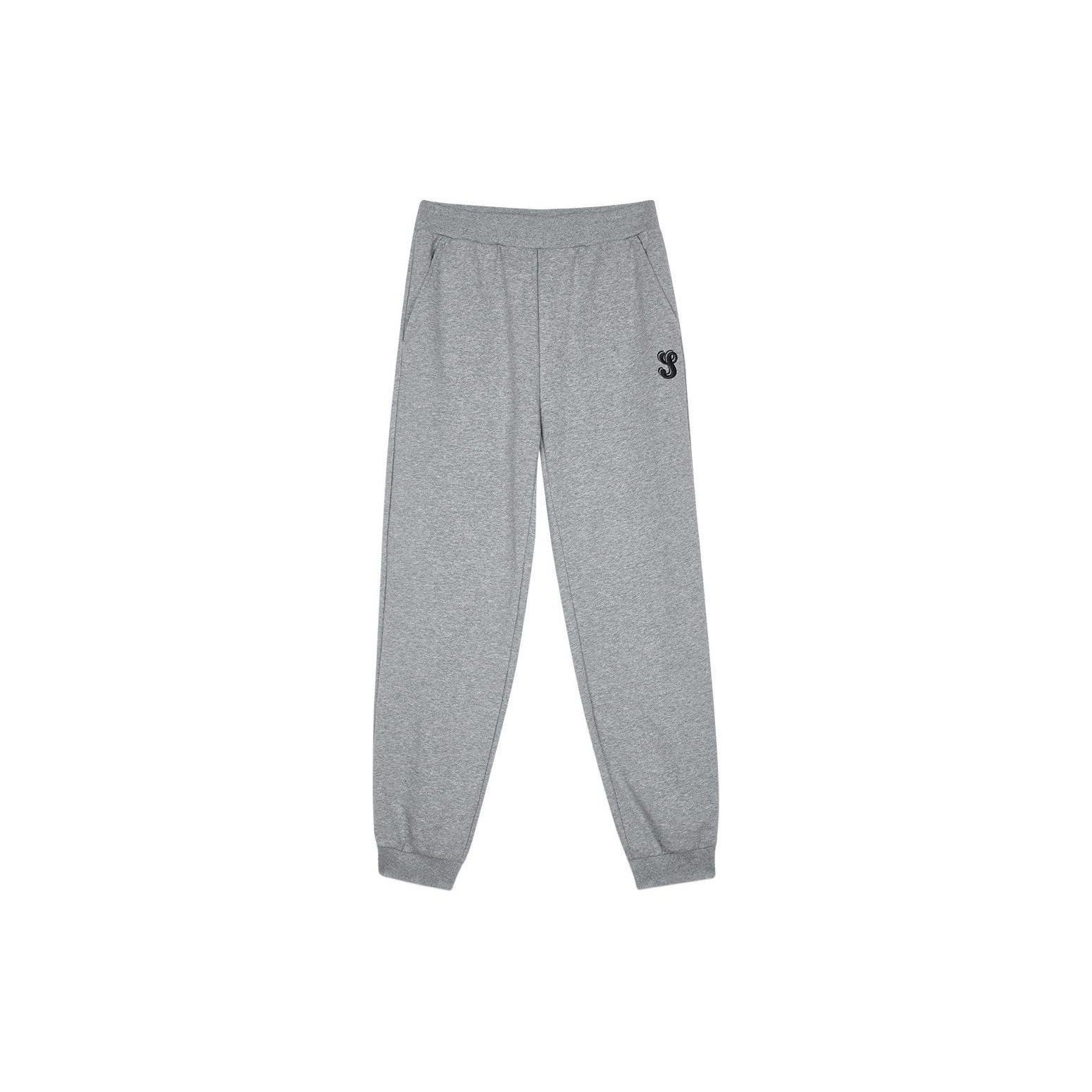 Skechers Solid Color Elastic Waistband Cuffed Knitted Sports Pants Women bottoms Light-Gray L323W099-004F S