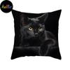 Kids Cartoon Cat Print Cus on Cover Funny Picture Sofa Pillowcase Suitable for Black Cat Cafe Decor Pillowcase