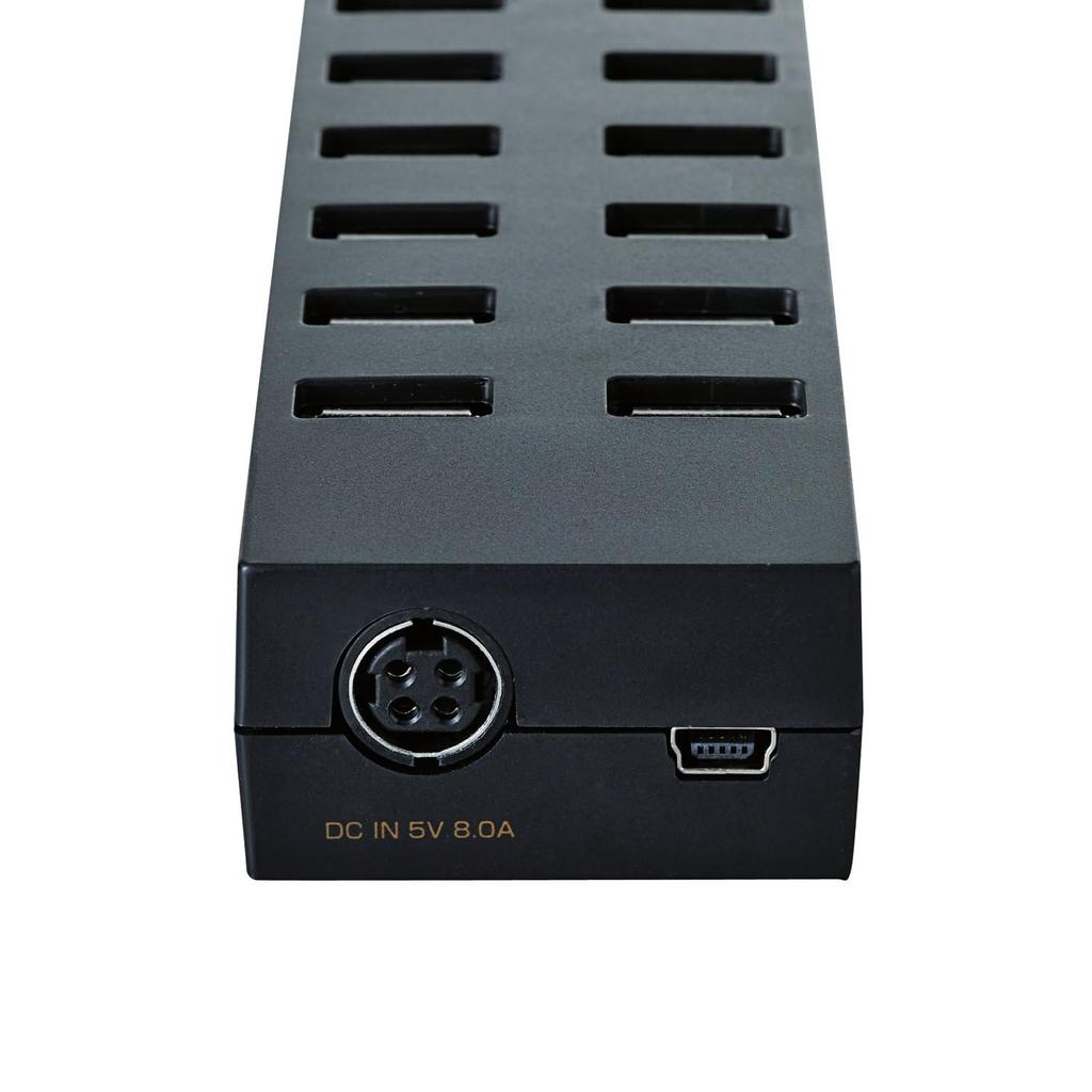 ELECOM USB 16 with AC Black 2.0 Hub, Ports, Adapter, 1.5m Cable, U2H-Z16SBK