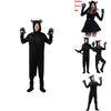 Animal Cosplay Costume For Adults Black Cat Onesie With Spandex Material For Halloween Events
