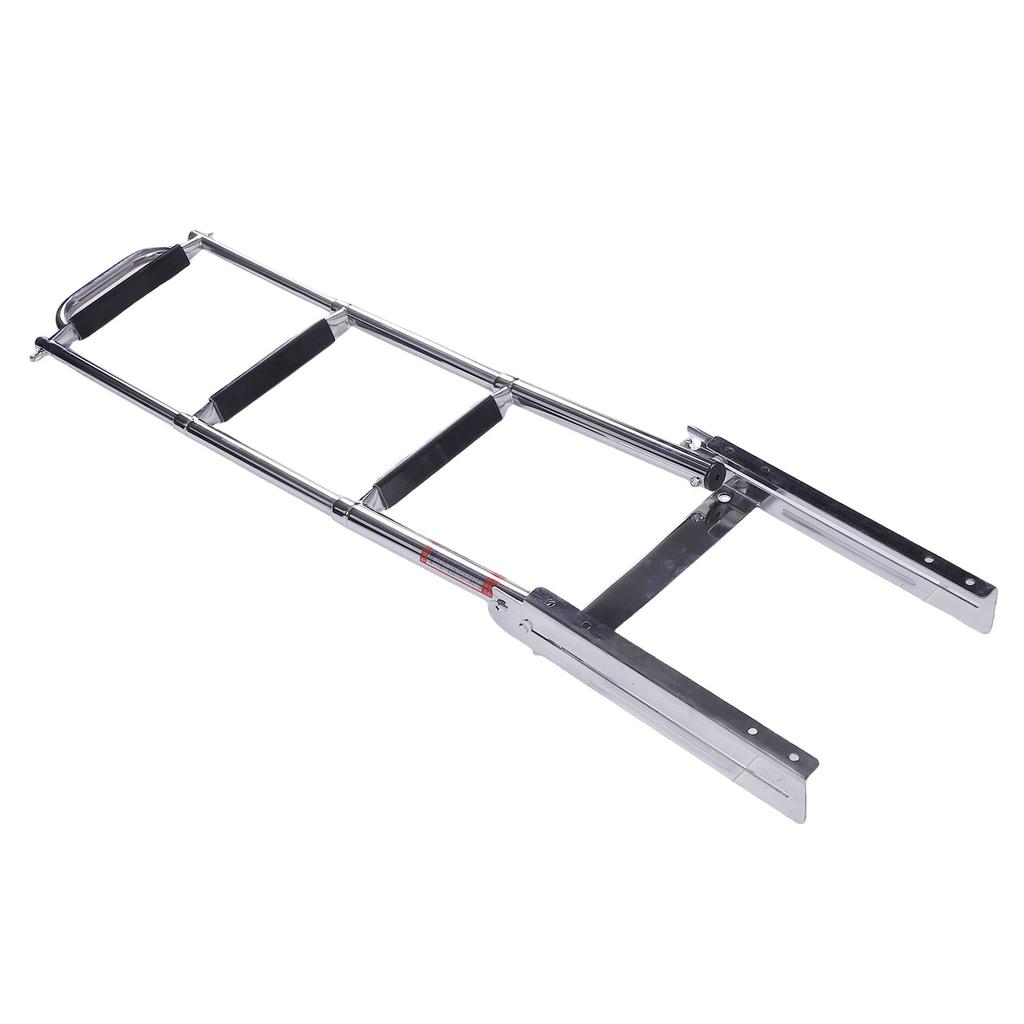 3 Step Boat Ladder Stainless Steel Under Platform Slide Mount Marine Telescoping Ladder for Pontoon Boat
