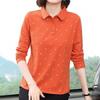 Navava NT2895 Snowflake PaTTern PoinT Collar Long Sleeve T shirT